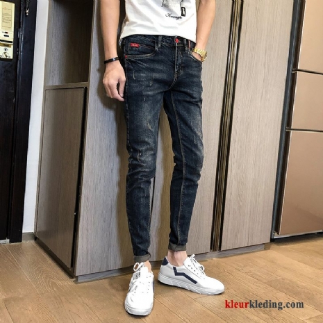 Trend Mini Rechtdoor Mannelijk Spijkerbroek Jeans Trendy Merk Blauw Heren