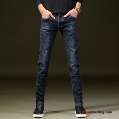 Trend Slim Fit Herfst Elastiek Mannelijk Heren Spijkerbroek Jeans Jeugd