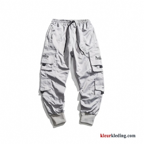 Trendy Merk Heren Harlan Cargo Broek Losse Grijs Strak Mini