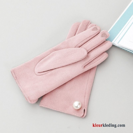 Verdikken Student Winter Pluche Handschoen Roze Schattig Dames