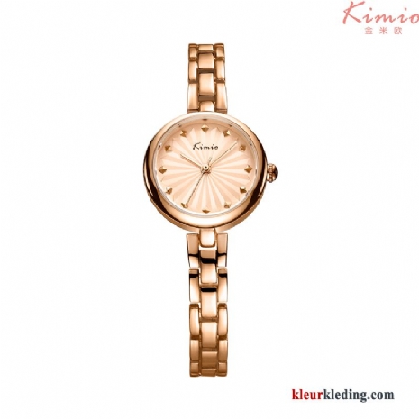 Vers Armbanden Mode Waterdicht Horloge Dames Eenvoudig Mini Gouden Beige