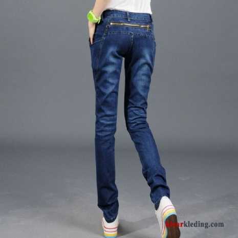 Vet Elastiek Dunne Slim Fit Spijkerbroek Jeans Voorjaar Dames Blauw