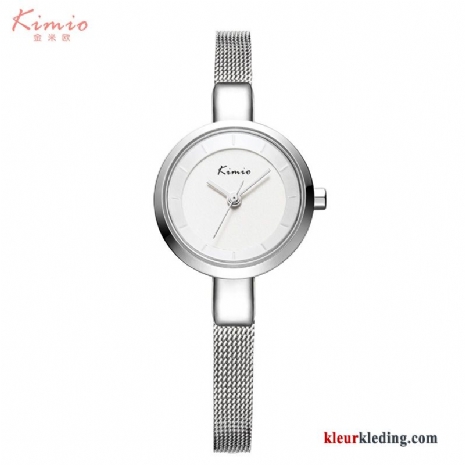 Vintage Vers Eenvoudig Dames Horloge Alle Wedstrijden Schattig Waterdicht Wit Zilver