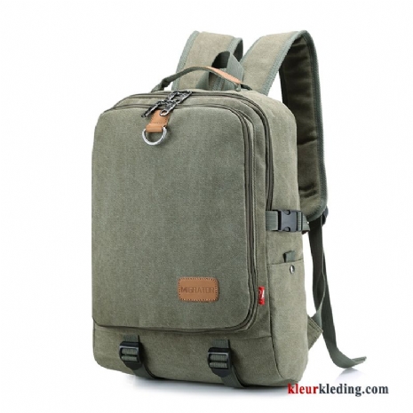 Wandelrugzak Heren Canvas Casual Schooltas Rugzak Sporttas De Middelbare School Trend