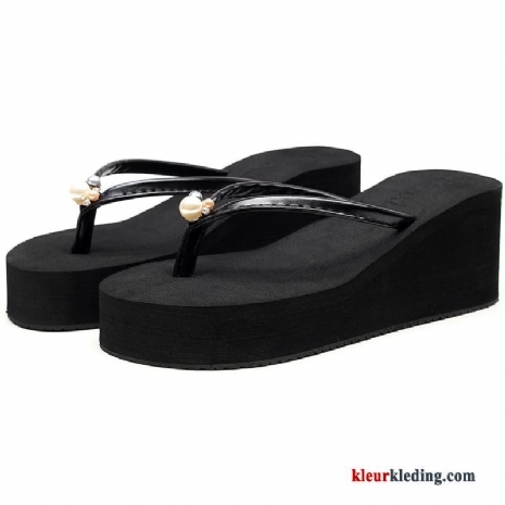 Zomer Mode Strand Platform Slipper Bovenkleding Vrouwen Hoge Hakken Dames Rood Zwart