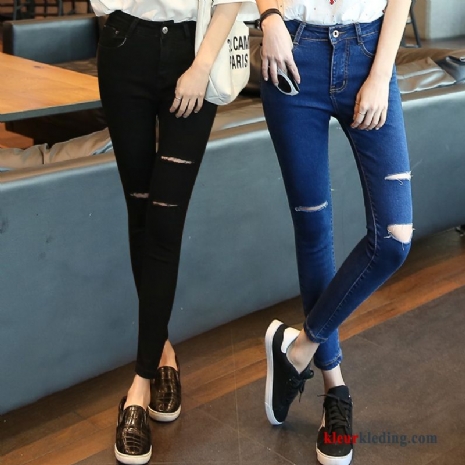 Zwart Elastiek Nieuw Dames Dunne Trend Spijkerbroek Jeans Potlood Broek